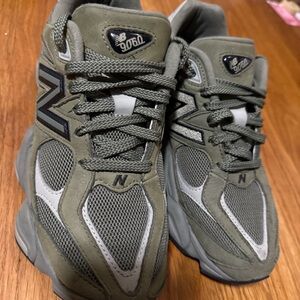 New Balance Olive and Gray Sneakers